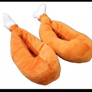 Plush Tiktok Viral Turkey Leg Thanksgiving Slippers Youth Size M/L